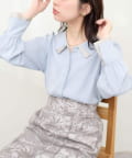 natural couture(ナチュラルクチュール) 【WEB限定】osono重ね衿配色ブラウス