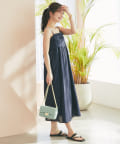 La boutique BonBon(ラブティックボンボン) 【セットアップ可】レーヨンリネンシアースラブワンピース