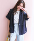 La boutique BonBon(ラブティックボンボン) 【涼感抜群】メッシュハーフスリーブジャケット