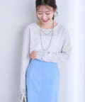 La boutique BonBon(ラブティックボンボン) 【万能インナー】ライトストレッチジョーゼットコンビブラウス