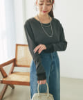 La boutique BonBon(ラブティックボンボン) 【万能インナー】ライトストレッチジョーゼットコンビブラウス