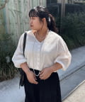 Jena　espace merveilleux(ジェナ　エスパスメルヴェイユ) 【さわ企画】【WEB限定】袖ボリュームシアーシャツ