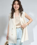 La boutique BonBon(ラブティックボンボン) 【清潔感バツグン】メッシュダブルボタンライトベスト