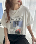 DISCOAT(ディスコート) 【ユニセックス】アソートニュースペーパーグラフィックTシャツ