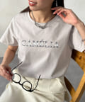Chez toi(シェトワ) 機能素材箔ラインロゴTシャツ