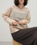 NICE CLAUP / OLIVE des OLIVE OUTLET(ナイスクラップ  / オリーブ デ オリーブ アウトレット) 【natural couture】箔プリントモヘアタッチメッシュニット