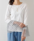 BEARDSLEY(ビアズリー) チェックチュールスリーブTシャツ