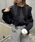 w closet(ダブルクローゼット) レースBIG衿ブラウス
