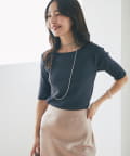 名品・美人見え】クールタッチUV総針5分袖ニット | La boutique