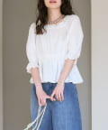 La boutique BonBon(ラブティックボンボン) 【復刻・全骨格対応】シャーリングギャザーブラウス