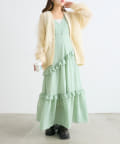 w closet(ダブルクローゼット) 【3色展開】アシメティアードチェックワンピース