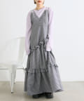w closet(ダブルクローゼット) 【3色展開】アシメティアードチェックワンピース