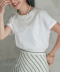 La boutique BonBon(ラブティックボンボン) 【名品・二の腕すっきり見え】ターンバックスリーブカットソー