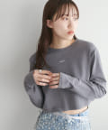 DISCOAT(ディスコート) 【umm.】刺繍ロゴショート丈ロンT