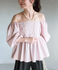 La boutique BonBon(ラブティックボンボン) 【取り入れ易いトレンド】バルーンスリーブオフショルブラウス