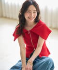 La boutique BonBon(ラブティックボンボン) 【人気スタッフmiki監修】ジップ２WAYニット
