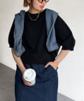 Chez toi(シェトワ) 5分袖コンパクトニット