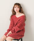 OUTLET(アウトレット) 【RAY CASSIN】【前後2way】Vネックシャギーニット