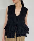LOUNGEDRESS(ラウンジドレス) crinkle frill rayon shantung vest