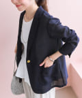 La boutique BonBon(ラブティックボンボン) 【涼しく羽織れる】メッシュライトシングルジャケット