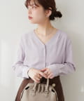 natural couture(ナチュラルクチュール) 【WEB限定】プチプラちびパールとろみブラウス