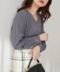 natural couture(ナチュラルクチュール) 【WEB限定】プチプラちびパールとろみブラウス