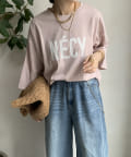 DOUDOU(ドゥドゥ) NECYロゴ袖スリットTEE