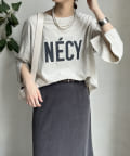DOUDOU(ドゥドゥ) NECYロゴ袖スリットTEE
