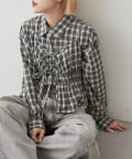w closet(ダブルクローゼット) 【2SETアイテム】ビスチェ付チェックシャツ