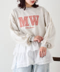 w closet(ダブルクローゼット) パイピングロゴスウェット