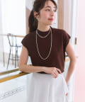 La boutique BonBon(ラブティックボンボン) 【名品・UVカット・接触冷感】クールタッチUVハイネックフレンチニット