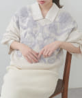 natural couture(ナチュラルクチュール) 【WEB限定】天竺刺繍ニット