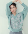 natural couture(ナチュラルクチュール) 【WEB限定】天竺刺繍ニット