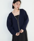 NICE CLAUP / OLIVE des OLIVE OUTLET(ナイスクラップ  / オリーブ デ オリーブ アウトレット) 【LARUTA】ＢＩＧパールトリムポリニットカーディガン