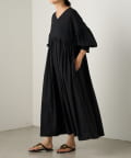 【美品】25SS ビアズリー リネンギャザーワンピース 2Way ブラック BEARDSLEY - 【美品】25SS ビアズリー リネンギャザーワンピース