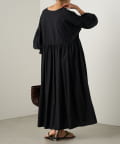 【美品】25SS ビアズリー リネンギャザーワンピース 2Way ブラック BEARDSLEY - 【美品】25SS ビアズリー リネンギャザーワンピース