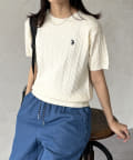 CPCM(シーピーシーエム) 【U.S. POLO ASSN.】半袖ケーブルニット
