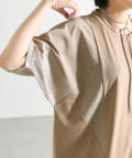 ear PAPILLONNER(イア パピヨネ) 《さらっと涼しい/シワになりにくい》ショルダー切替Tシャツ【SUM1 STYLE（スミ スタイル)】