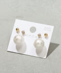 3COINS(スリーコインズ) メタルパールピアス6個セット