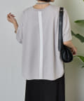 Jena　espace merveilleux(ジェナ　エスパスメルヴェイユ) 【ポンチョシルエットで可愛い／大人Tシャツ】バックテープカットソー