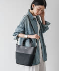 russet(ラシット) ［タウン使いできるカゴバッグ］レザーコンビ 2wayトートバッグ