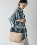 russet(ラシット) ［タウン使いできるカゴバッグ］レザーコンビ 2wayショルダーバッグ