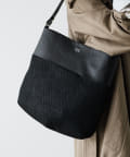 russet(ラシット) ［タウン使いできるカゴバッグ］レザーコンビ 2wayショルダーバッグ