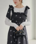 NICE CLAUP / OLIVE des OLIVE OUTLET(ナイスクラップ  / オリーブ デ オリーブ アウトレット) 【春の新作】【OUTLET限定】シャーリングロングワンピース