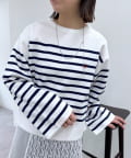 mystic(ミスティック) BEVERY HILLS POLO CLUB ワイドスリーブボーダーニット