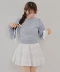NICE CLAUP / OLIVE des OLIVE OUTLET(ナイスクラップ  / オリーブ デ オリーブ アウトレット) 【春の新作】【OUTLET限定】パールリボンニット