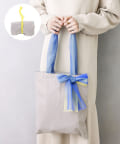 3COINS(スリーコインズ) チュールリボンエコトートBAG