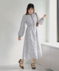 NICE CLAUP / OLIVE des OLIVE OUTLET(ナイスクラップ  / オリーブ デ オリーブ アウトレット) 【春の新作】【OUTLET限定】配色花柄プリントワンピース