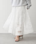 Remind me and forever(リマインドミーアンドフォーエバー) 《春トレンドキーワード”lace”》レースフレアースカート