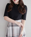 NICE CLAUP / OLIVE des OLIVE OUTLET(ナイスクラップ  / オリーブ デ オリーブ アウトレット) 【OUTLET限定】プチハイ配色メローテレコ半袖